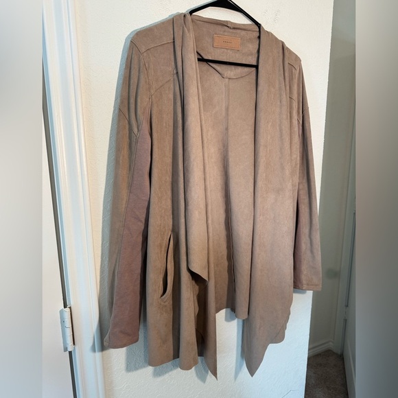 Blank NYC Tan Cloud Nine Drape Jacket Cardigan Womens Size Medium - Picture 4 of 13